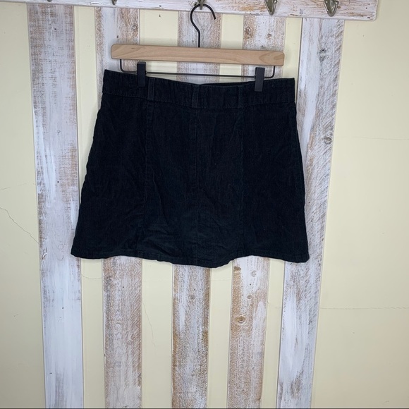 BDG Black Corduroy Snap Button Down Skirt - Picture 5 of 11